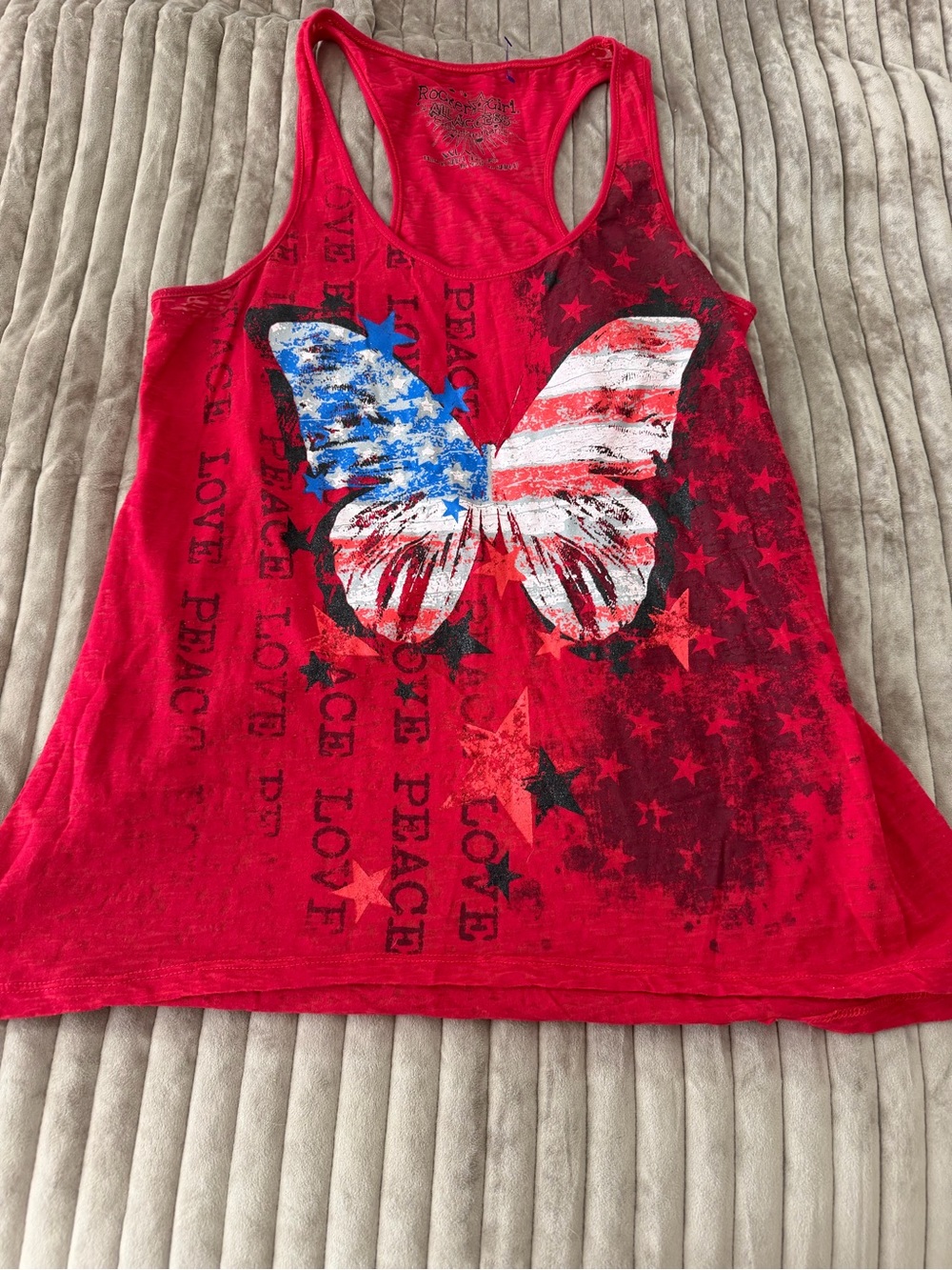 Rocker girl tank top red white blue